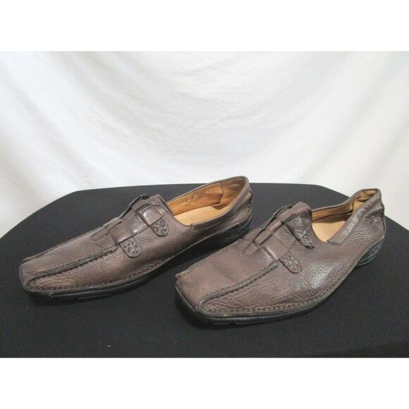 Gabor Brown Leather Square Toe Slip On Comfort Loafers Shoes Men Size 8 US - Picture 4 of 10